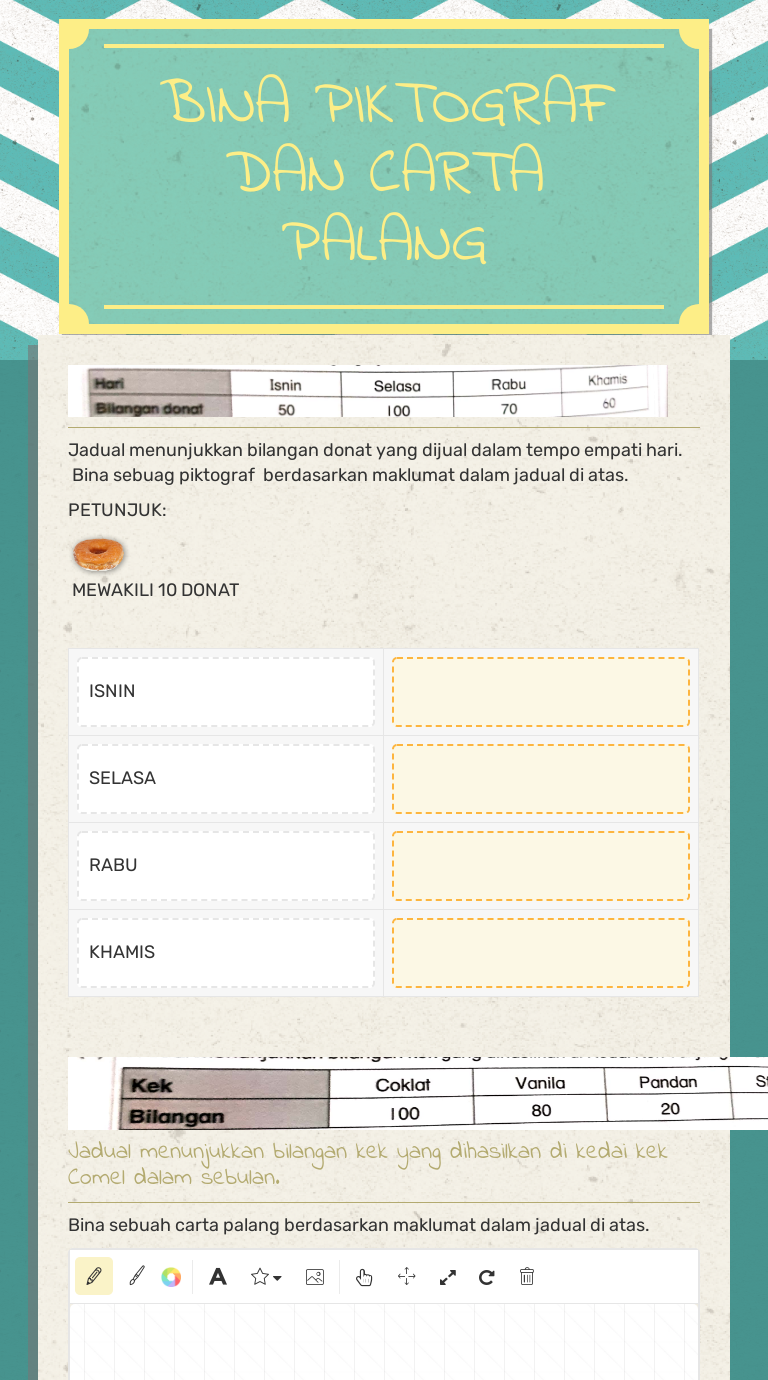 Bina Piktograf Dan Carta Palang Interactive Worksheet By Nor Huda Jumari Wizer Me