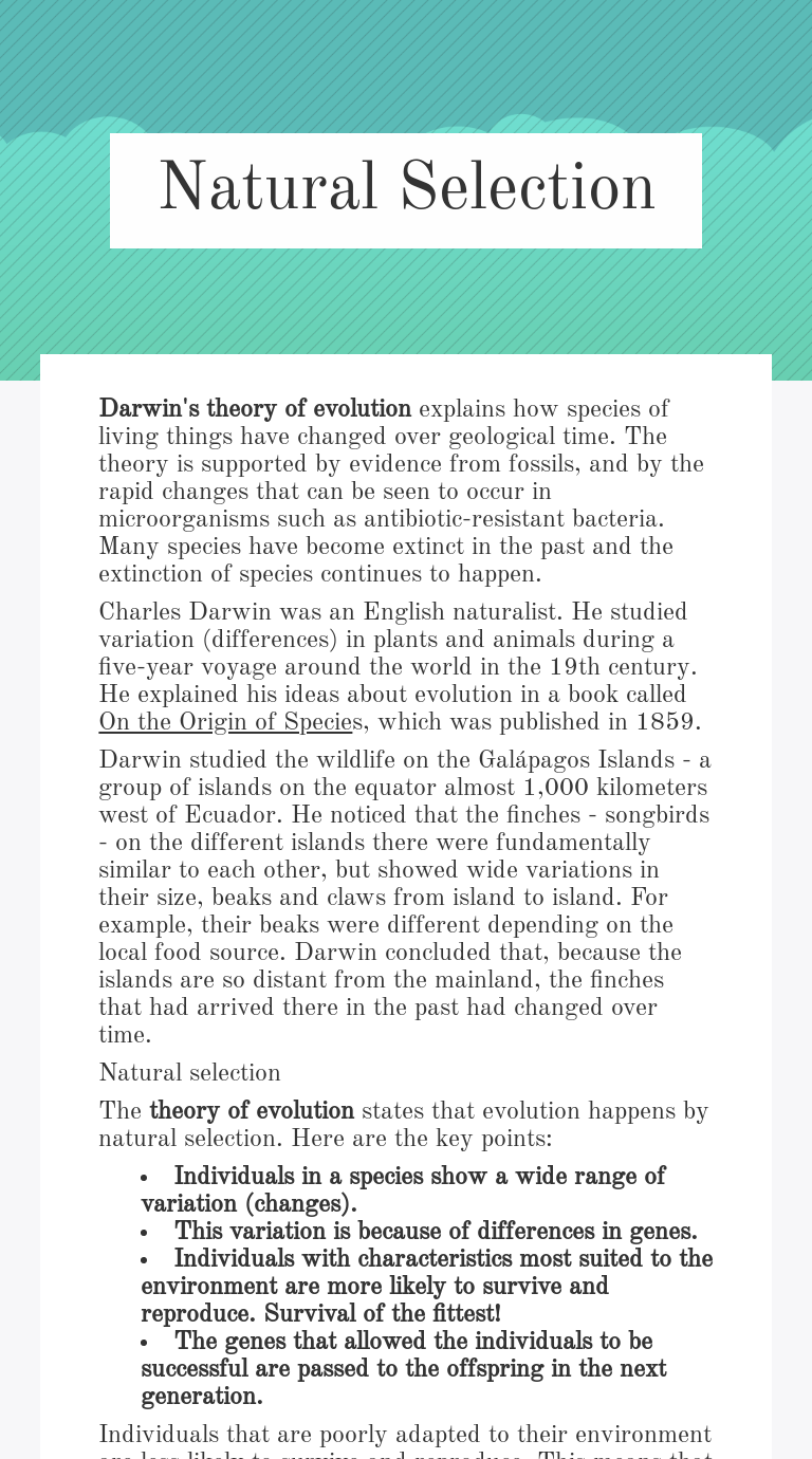 Darwins Natural Selection Worksheet Answers : Natural Selection For Darwin039s Natural Selection Worksheet