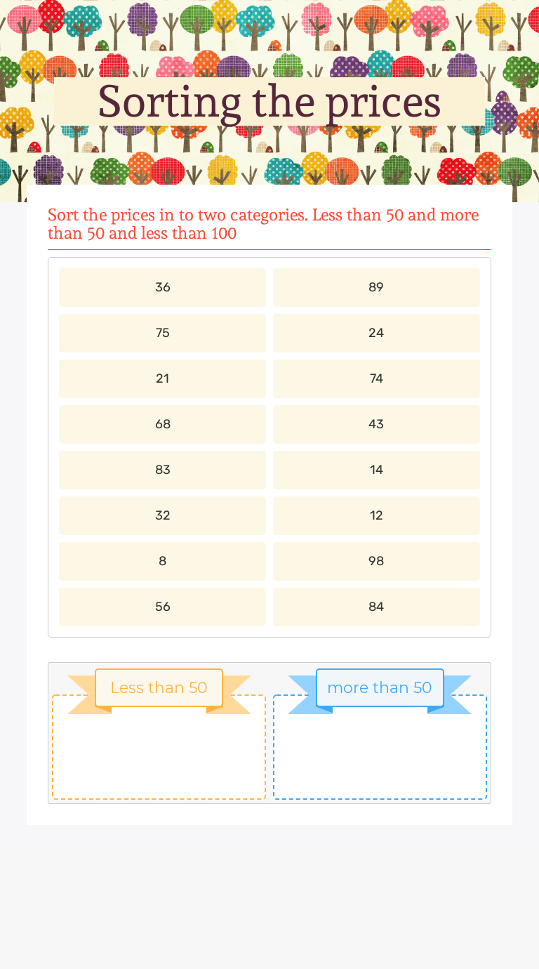 Comparing Prices Math Worksheets