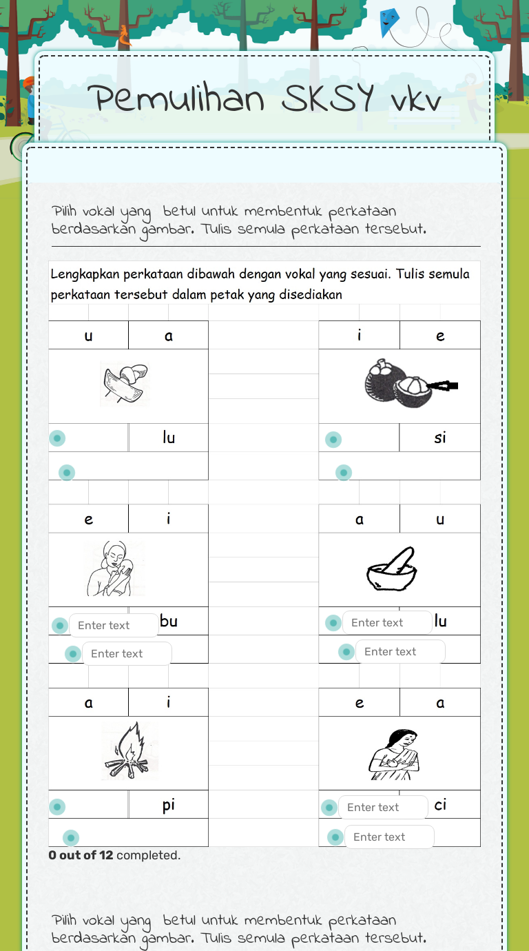 Pemulihan SKSY      vkv worksheet preview image