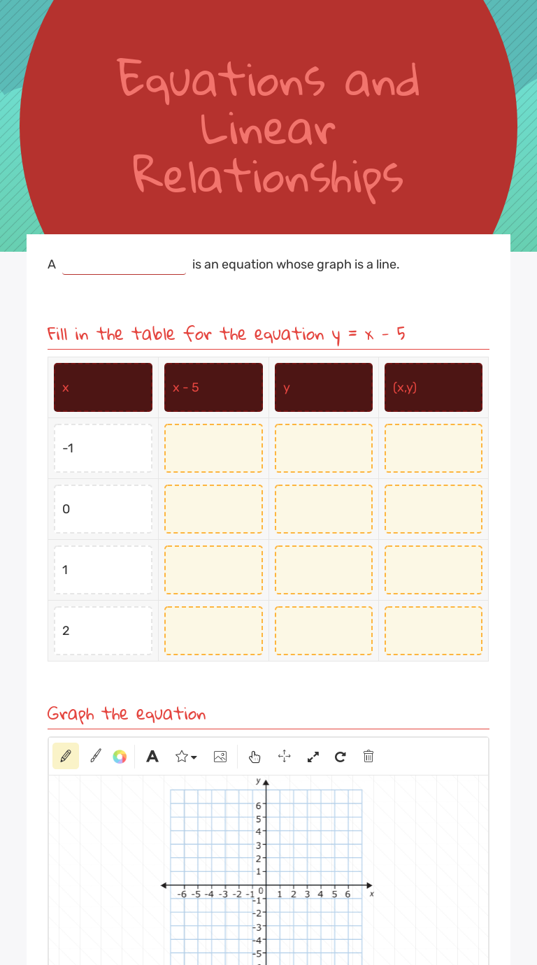 Equations and Linear Relationships | Interactive Worksheet by Erica ...