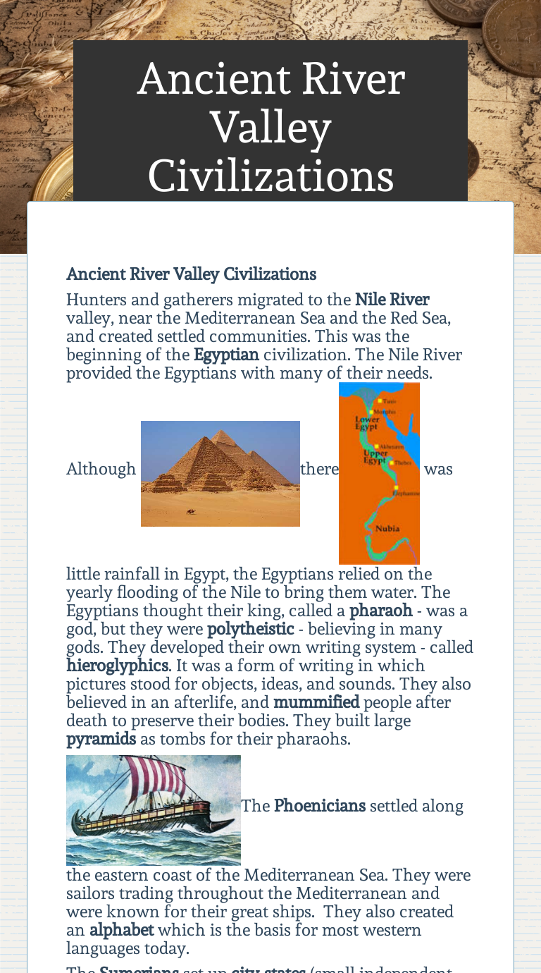 Ancient River Valley Civilizations  Interactive Worksheet by Regarding River Valley Civilizations Worksheet