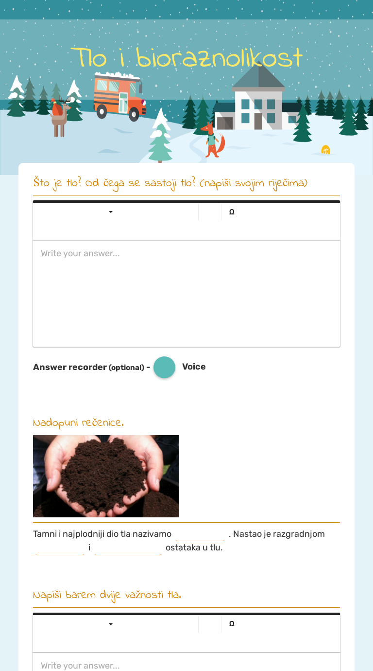 Tlo i bioraznolikost Grade 6 worksheet preview