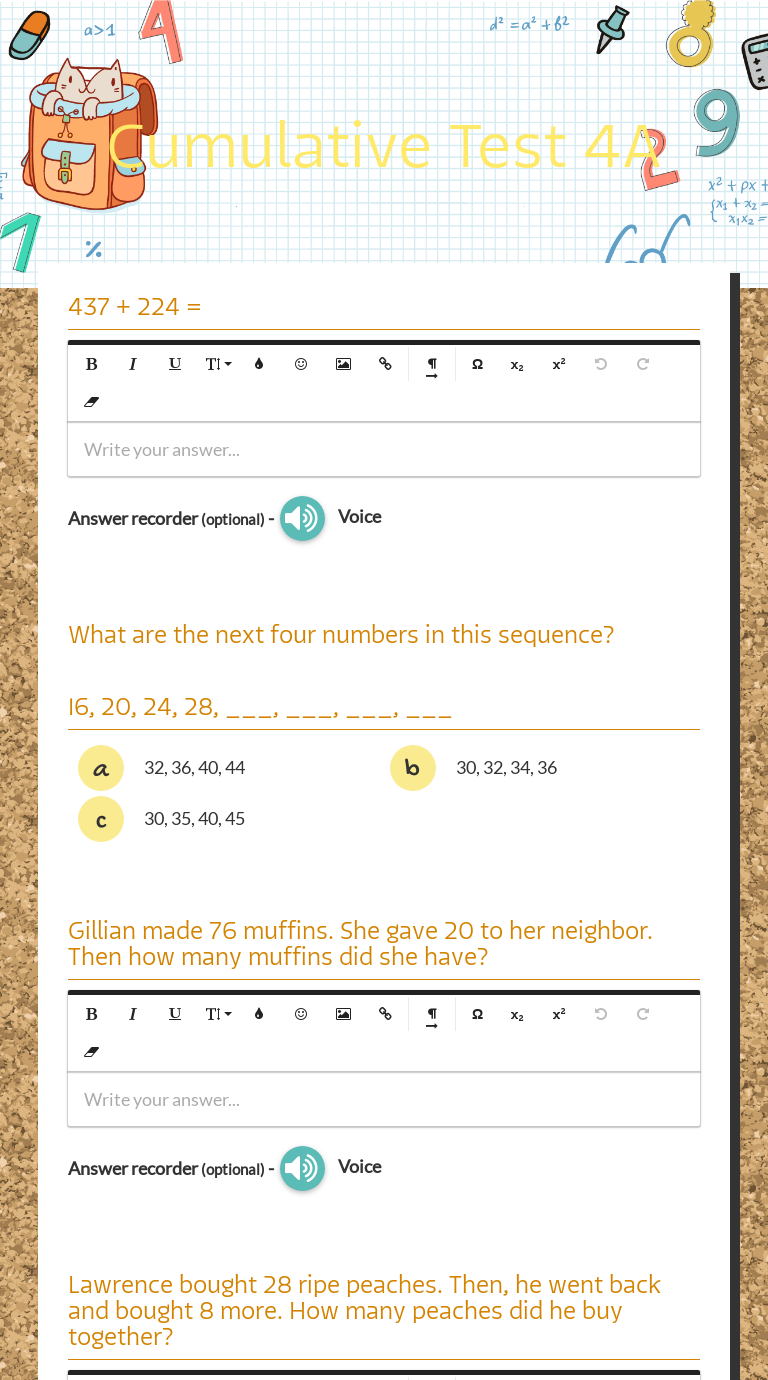 Cumulative Test 4A Interactive Worksheet By Mickie Mueller Wizer me