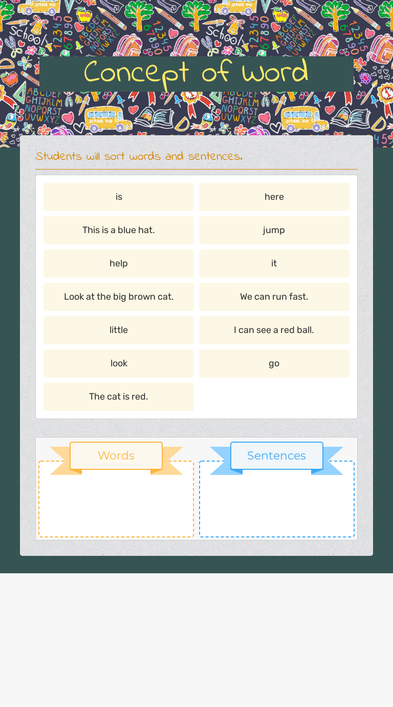 Concept of Word worksheet preview image