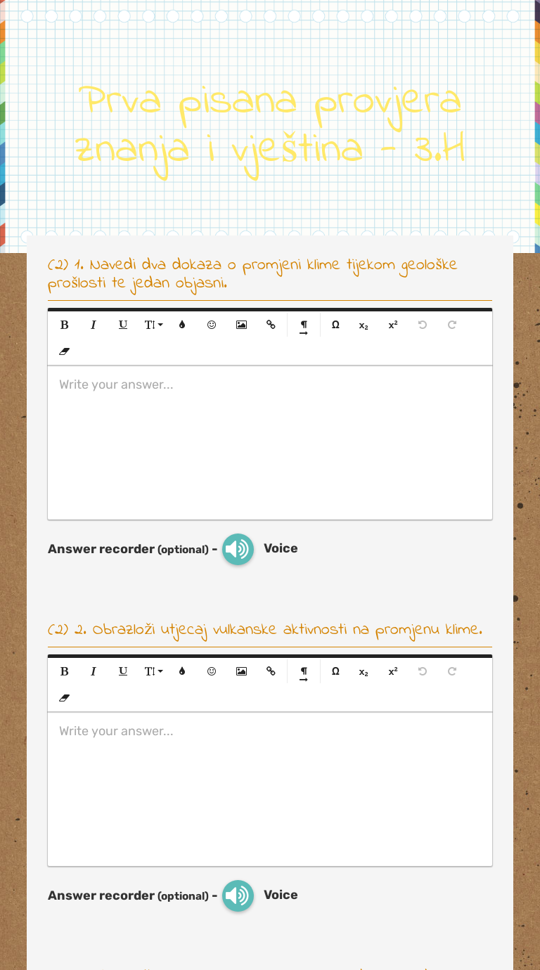 Prva Pisana Provjera Znanja I Vještina - 3.H | Interactive Worksheet By ...