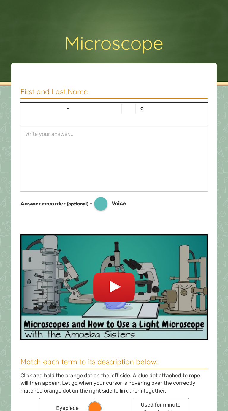 Microscope Interactive Worksheet by CASEY RECTOR Wizer.me