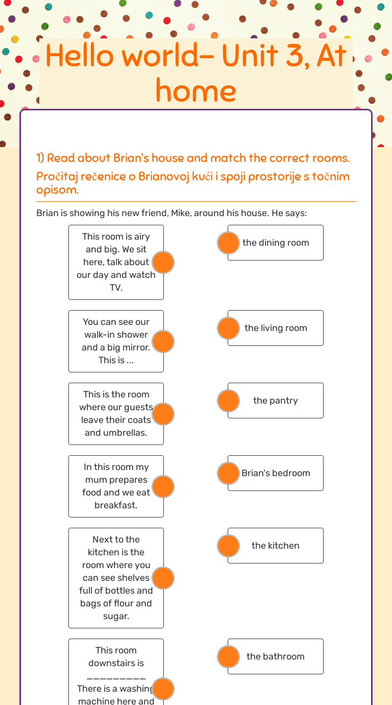 Hello world- Unit 3, At home worksheet preview image