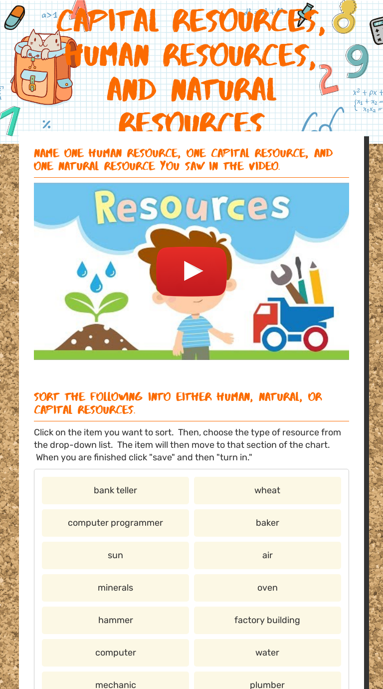 Natural Human And Capital Resources Activities