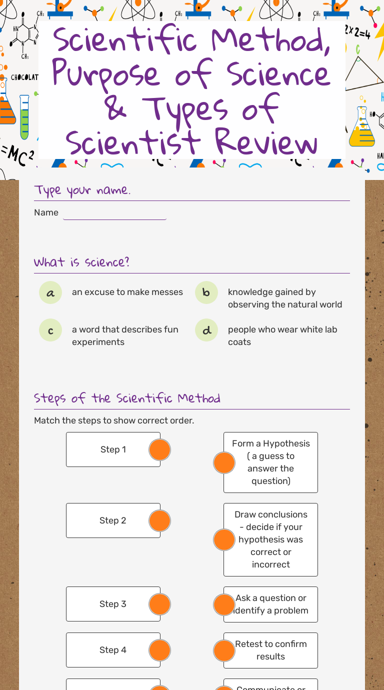 Scientific Method, Purpose of Science & Types of Scientist Review ...