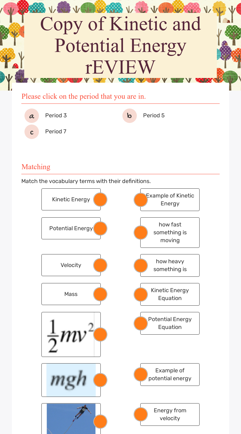 Kinetic Energy And Potential Energy Worksheet