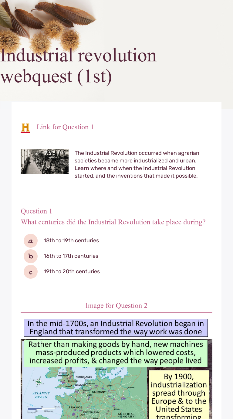 American Industrial Revolution Webquest Answer Key