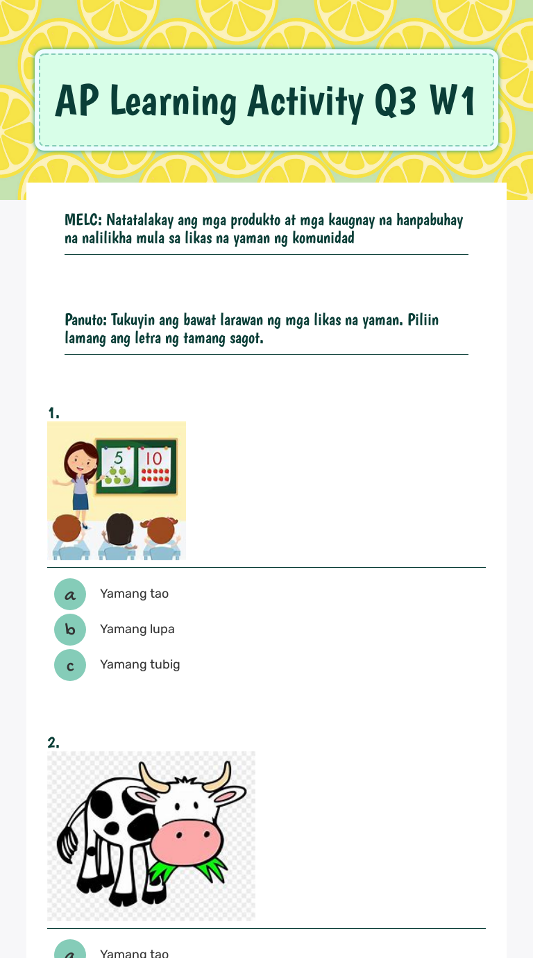 AP Learning Activity Q3 W1 worksheet preview image
