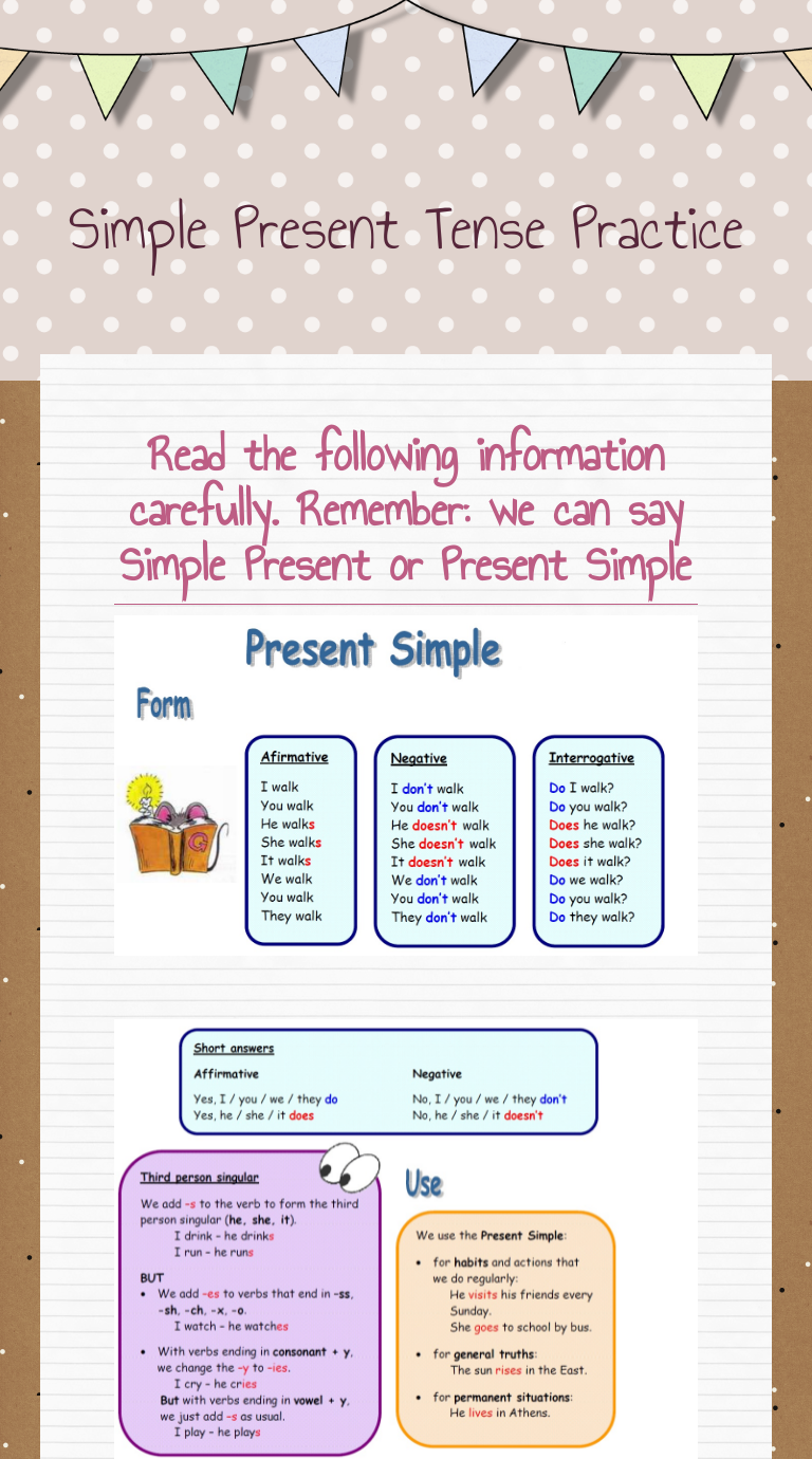 Simple Present Tense Practice Grade 6 worksheet preview
