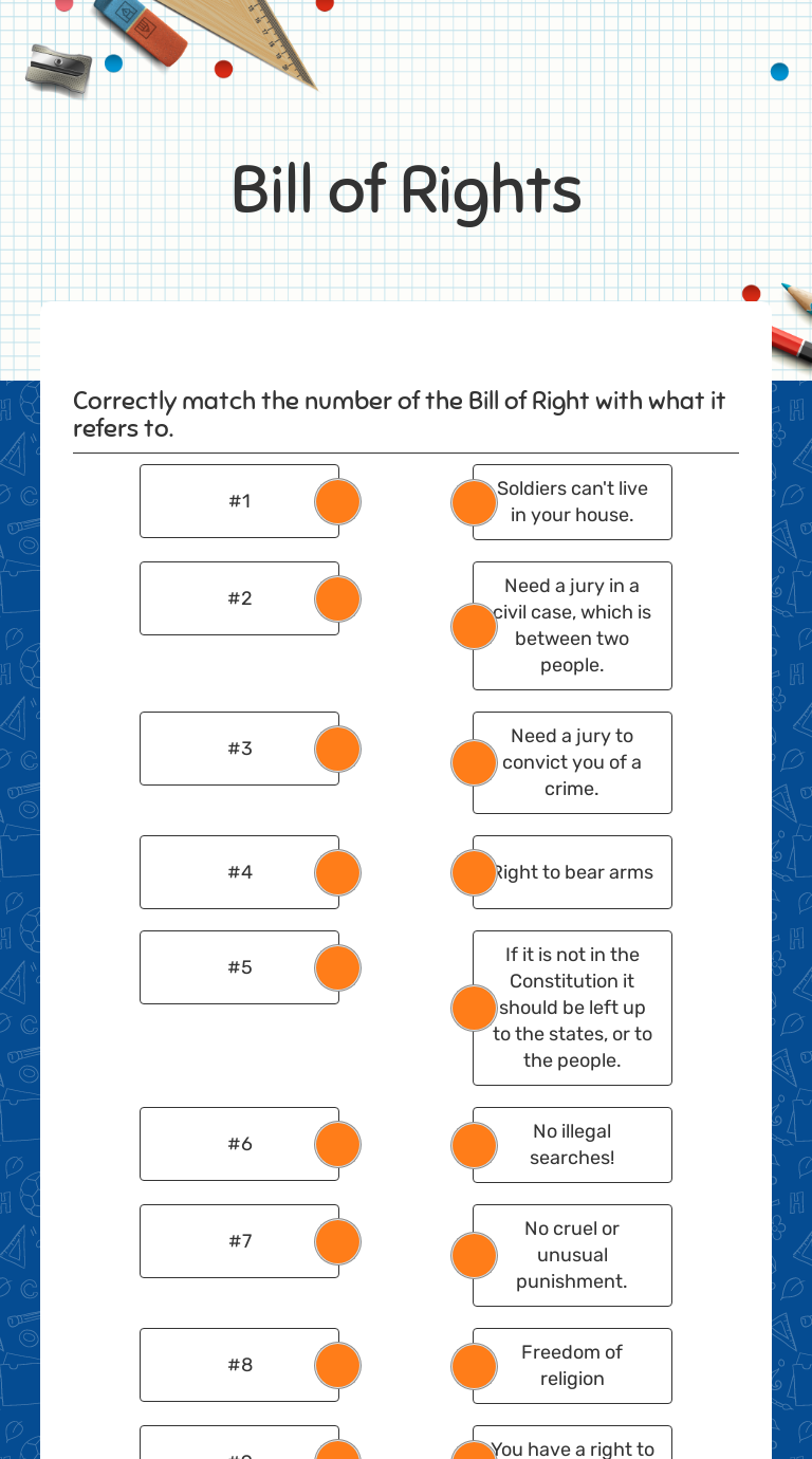 Bill of Rights worksheet preview image