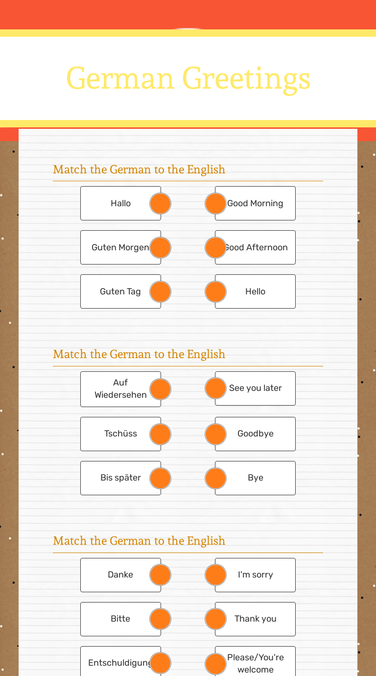 German Greetings worksheet preview image