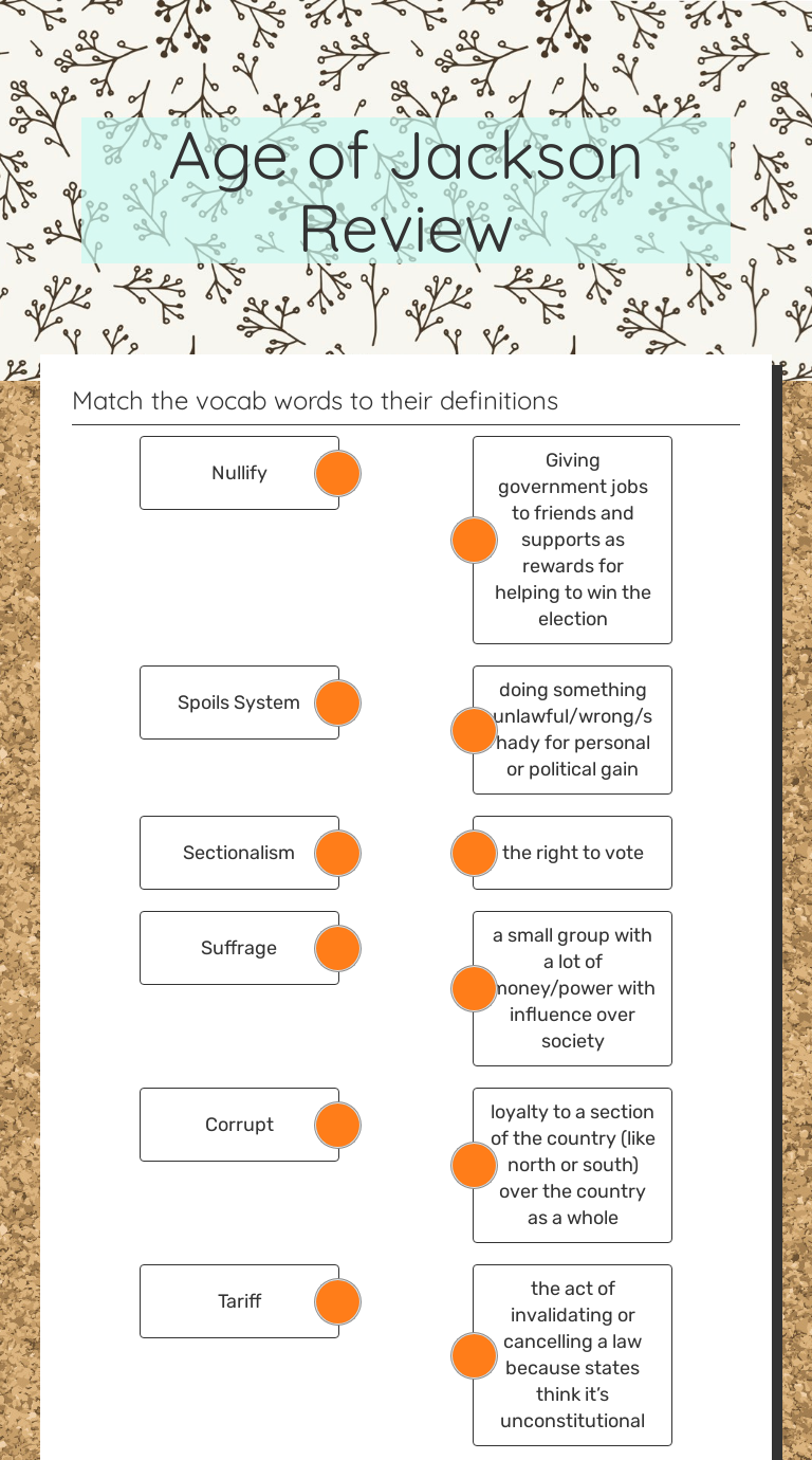 Age Of Jackson Review Interactive Worksheet By Melissa Grimes Wizer me