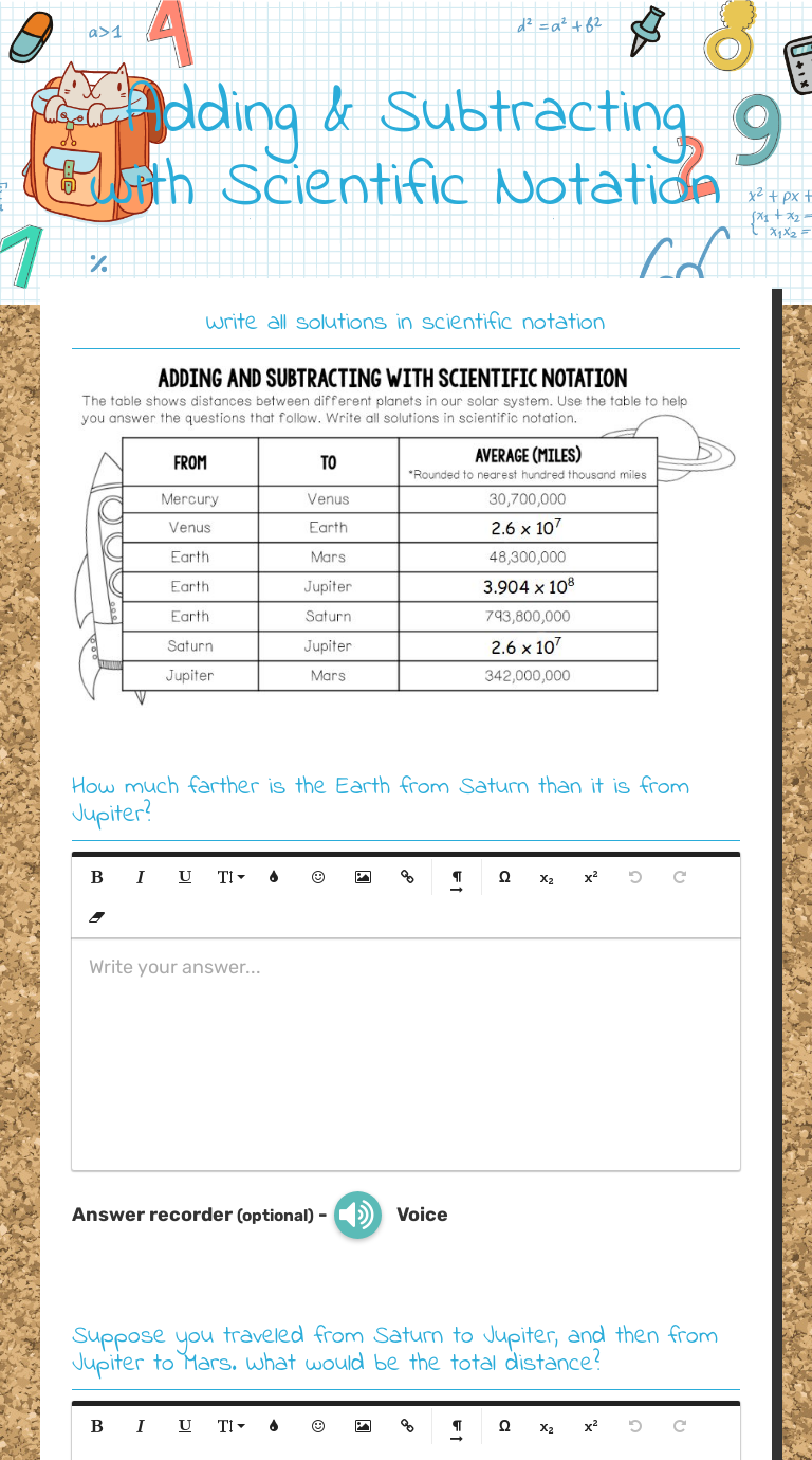 Adding & Subtracting with Scientific Notation  Interactive Within Adding Subtracting Scientific Notation Worksheet