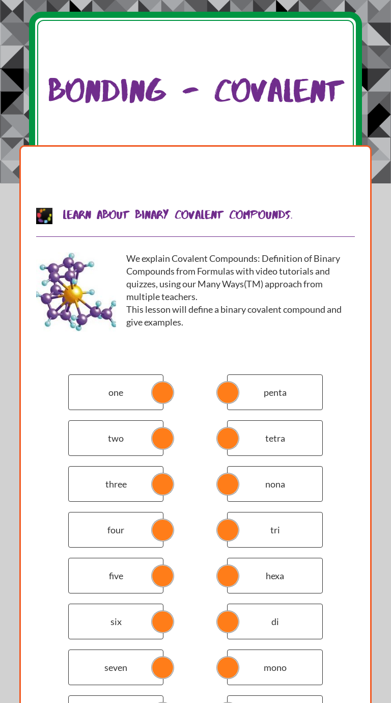 bonding - covalent  Interactive Worksheet by Anastasia Smith Throughout Naming Molecular Compounds Worksheet Answers