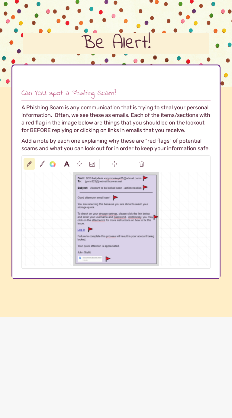 Be Alert! worksheet preview image