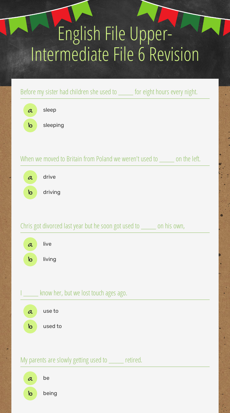 English File Upper Intermediate Odpowiedzi English File Upper-Intermediate File 6 Revision | Interactive Worksheet