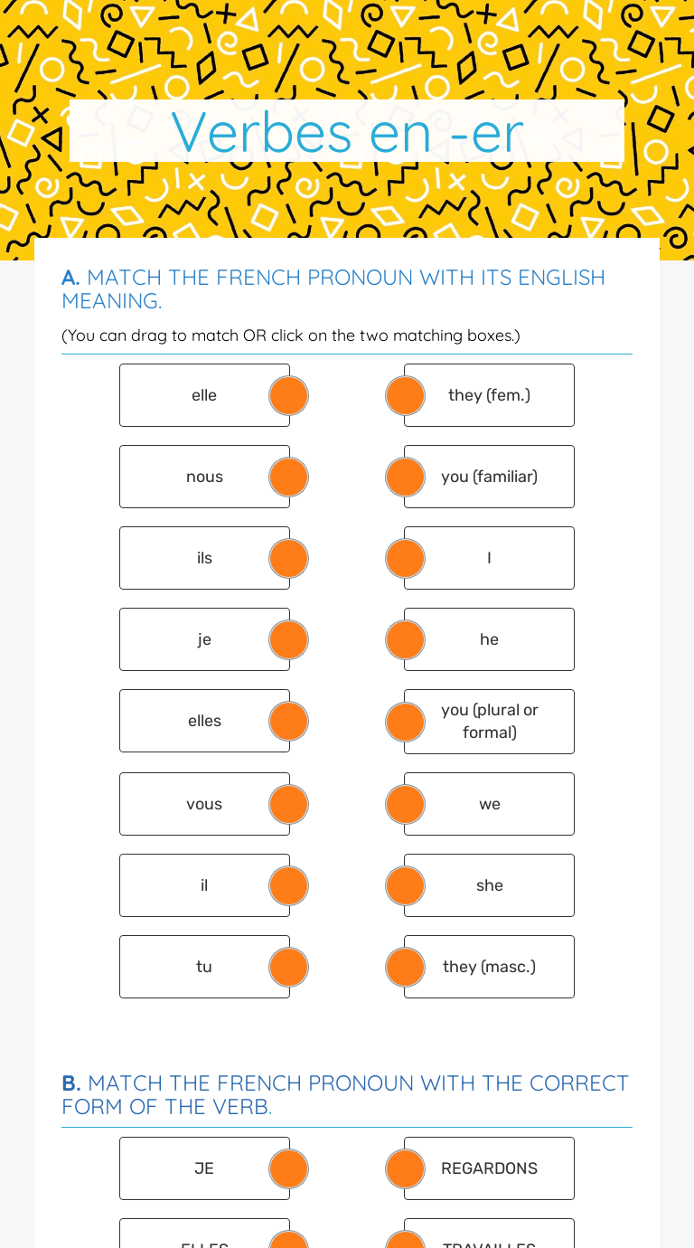 Verbes en -er | Interactive Worksheet by Berengere Bouvier-Carotenuto ...