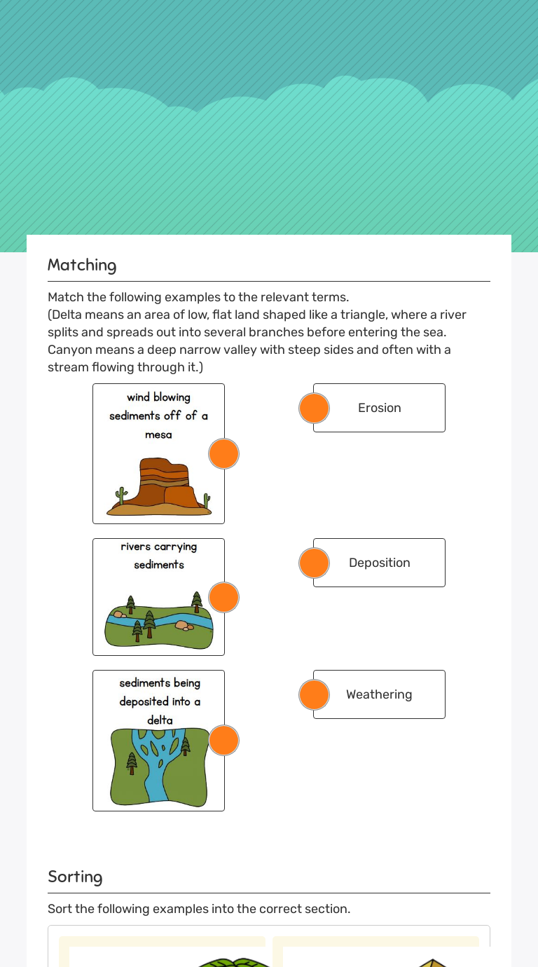 Weathering, Erosion, & Deposition  Interactive Worksheet by Intended For Weathering Erosion And Deposition Worksheet