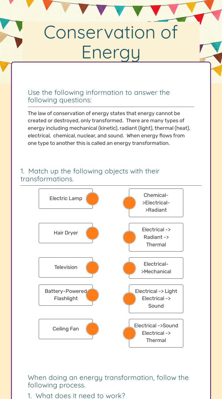 Law Of Conservation Of Energy Worksheets