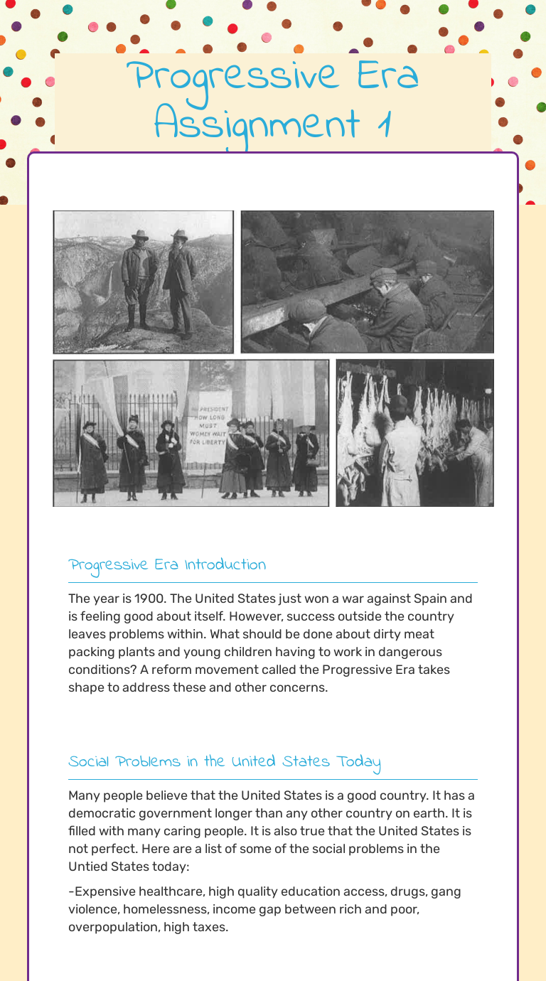 Reading Worksheet On The Progressive Era Reading Worksheet On The Progressive Era