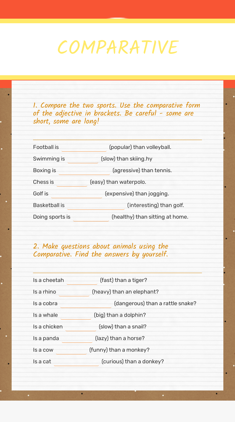 COMPARATIVE worksheet preview image