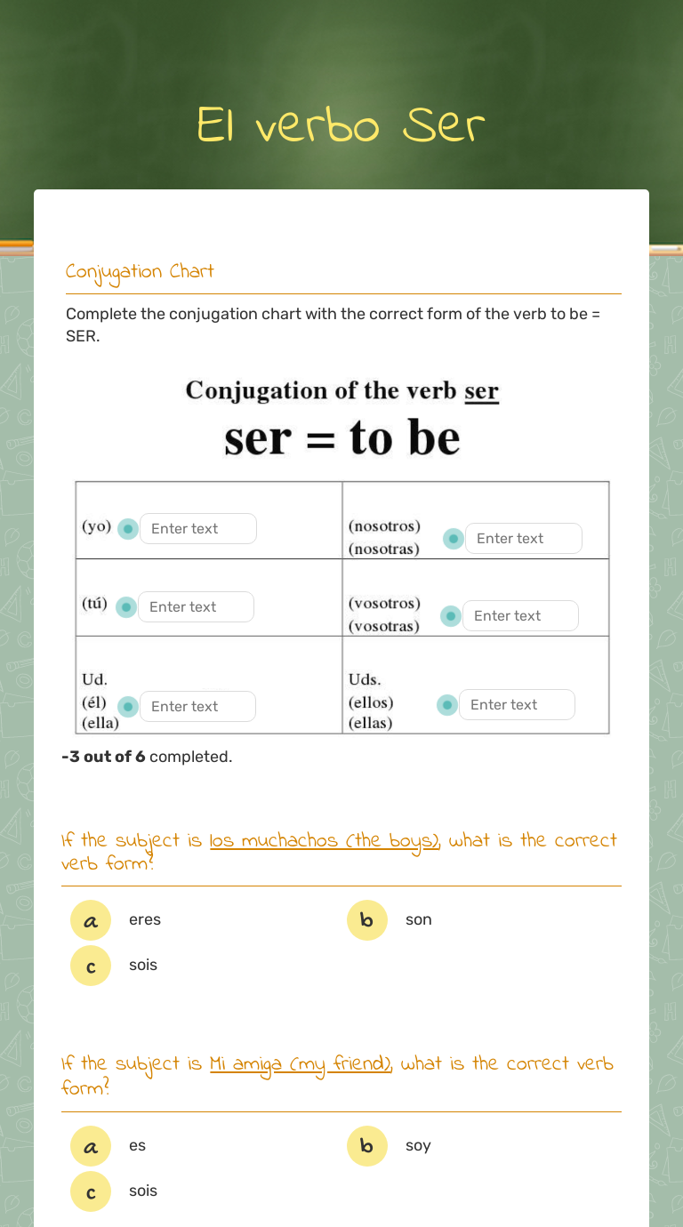 El Verbo Ser Worksheet Answers - Onlineworksheet.my.id