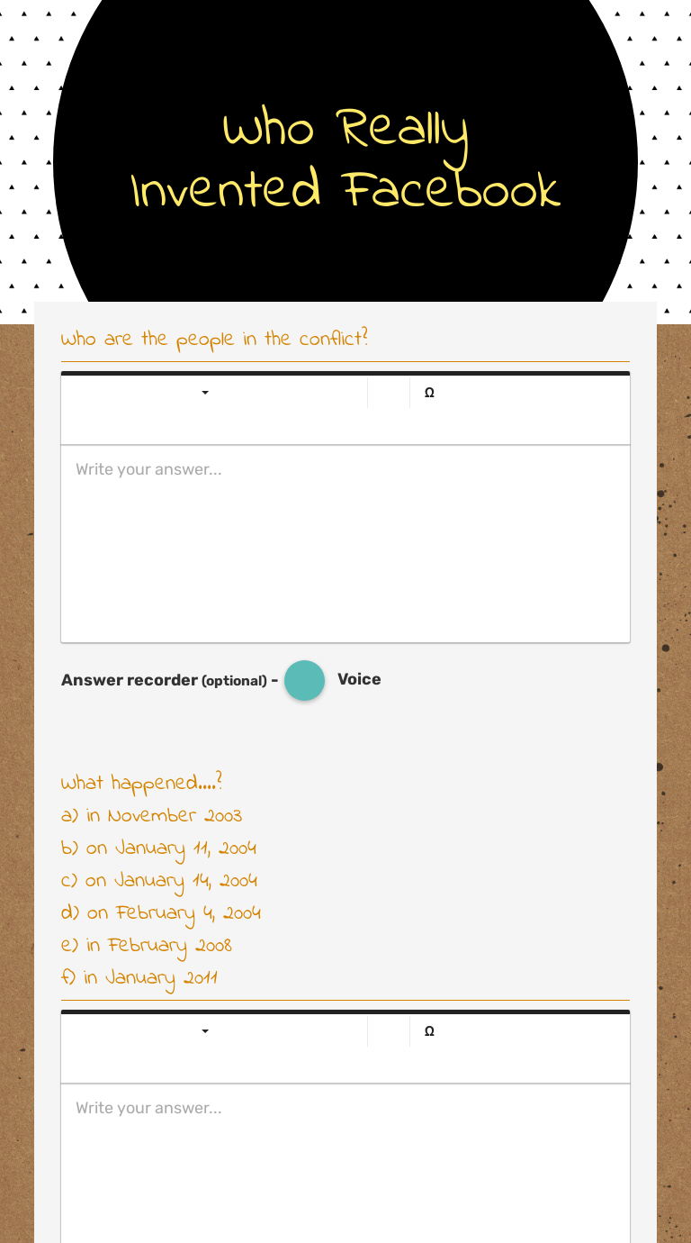 Who Really Invented Facebook Grade 9 worksheet preview