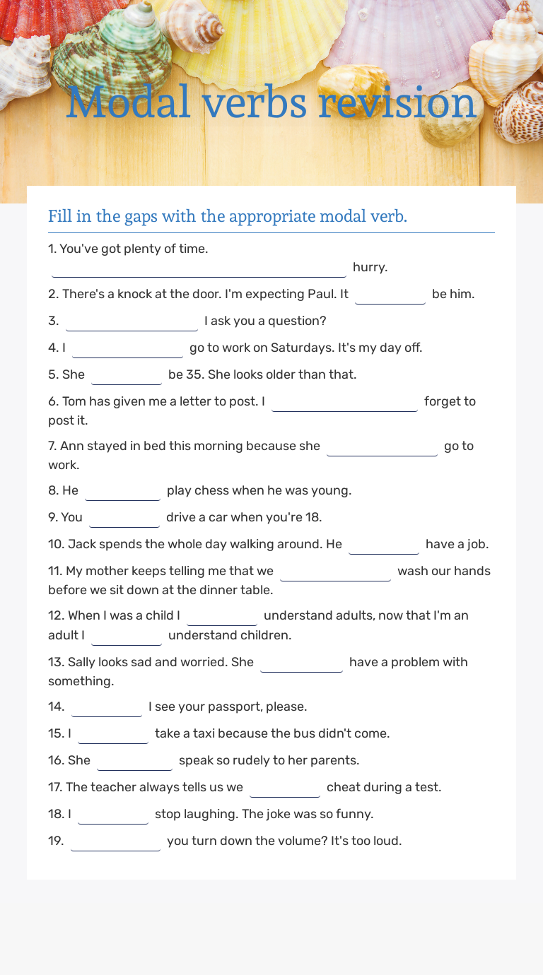 modal verbs revision interactive worksheet by nives kovacic wizer me