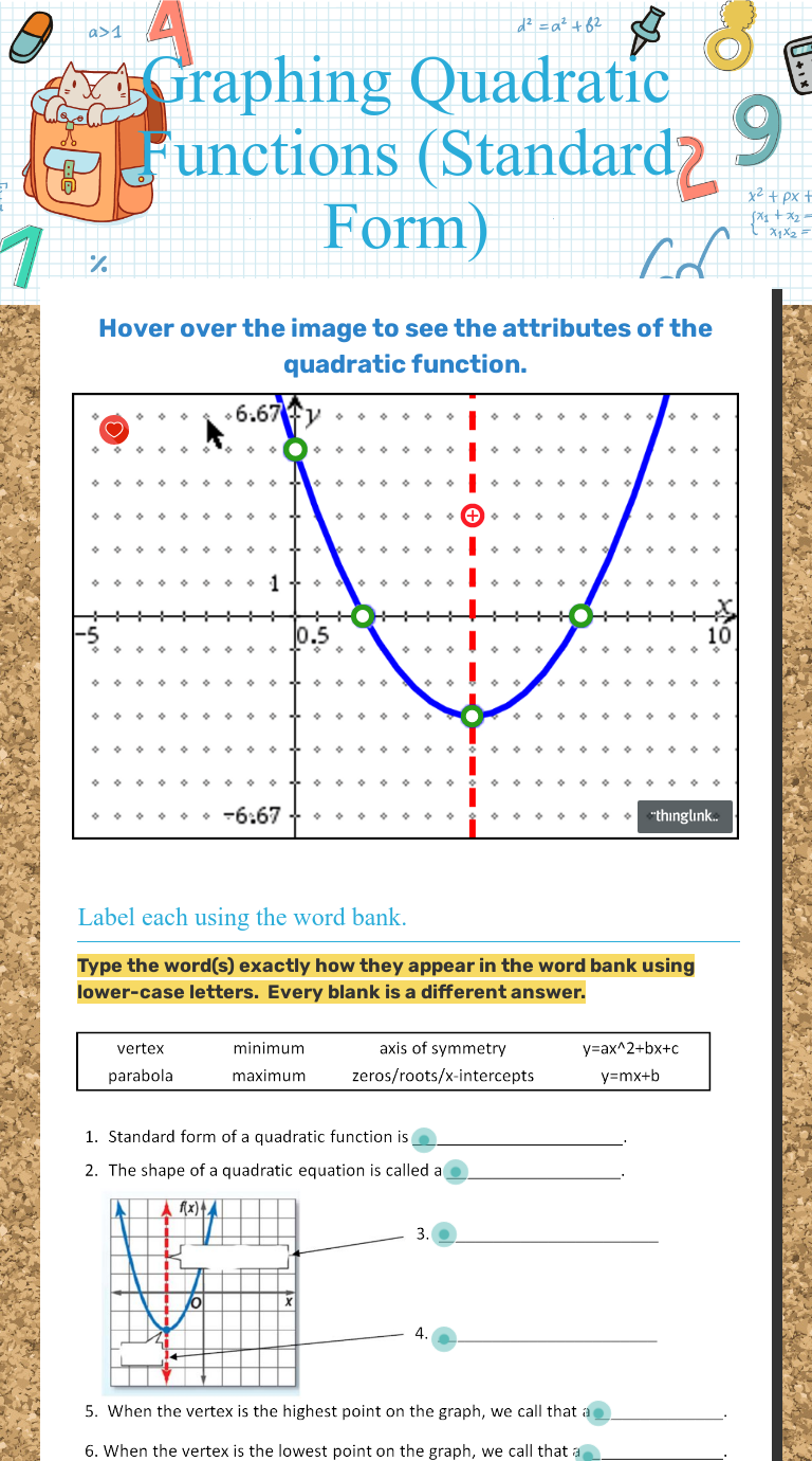 graphing-quadratic-functions-standard-form-interactive-worksheet-by-cheryl-alderman-wizer-me