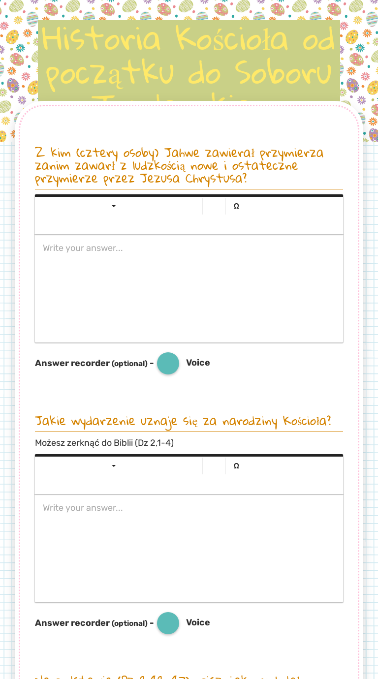Historia Kościoła od początku do Soboru Trydenckiego worksheet preview image
