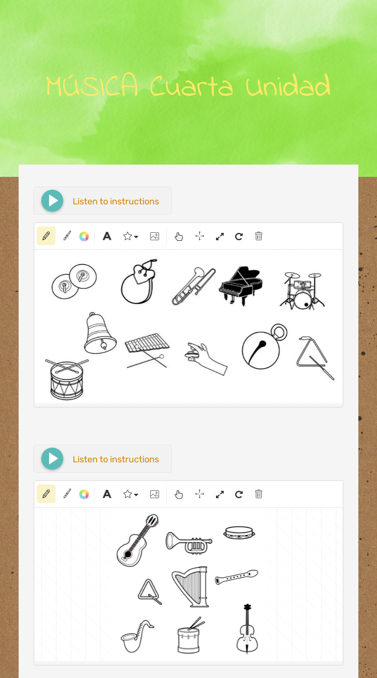 MÚSICA             
 Cuarta Unidad worksheet preview image