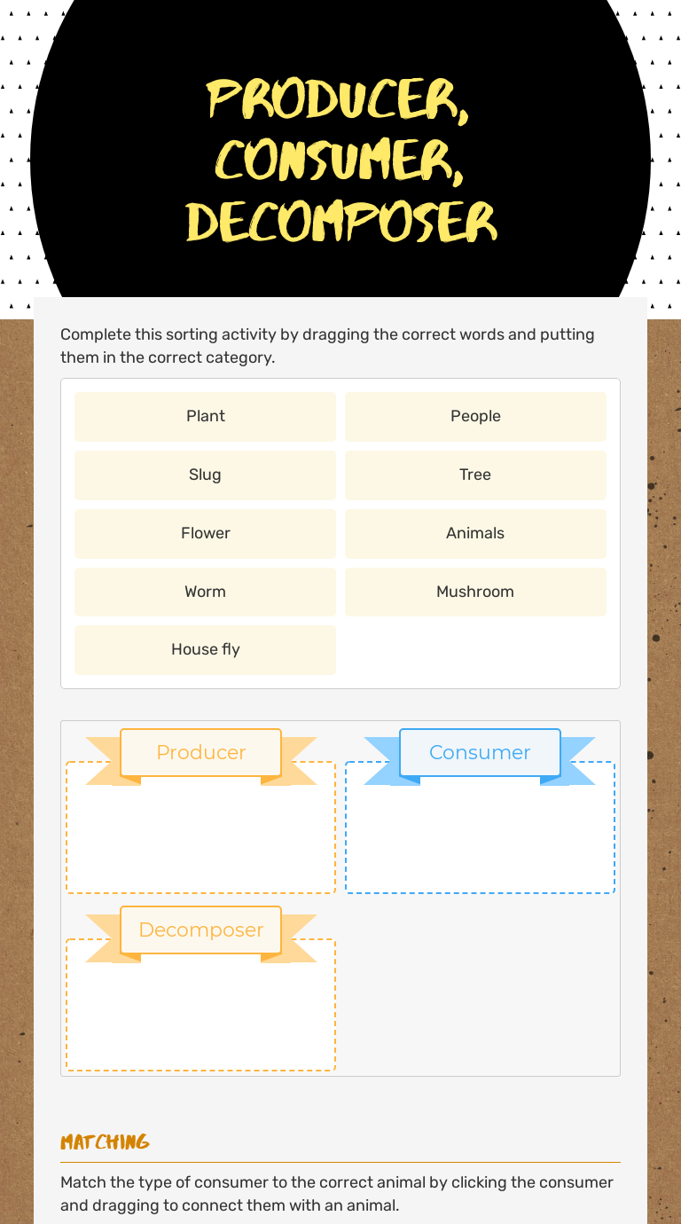 Producer, Consumer, Decomposer | Interactive Worksheet By Macy Wallisch ...