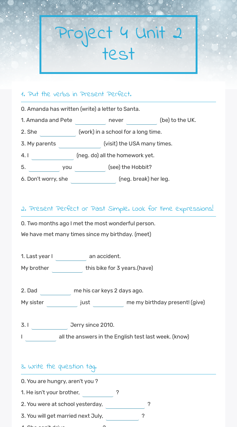 Project 4 Unit 2 Test Interactive Worksheet By Ivana Sokač Wizerme