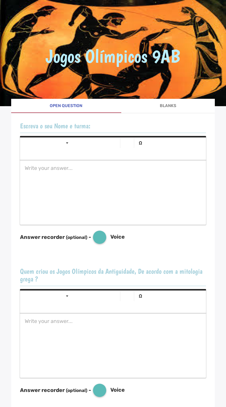 Jogos Olímpicos 9AB worksheet preview image