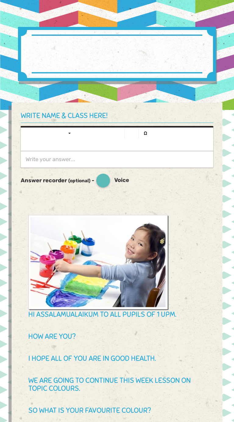 COLOURS worksheet preview image