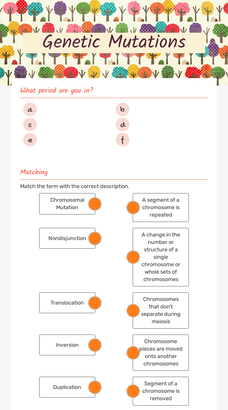 Mutations Worksheet Answer Key Part 1