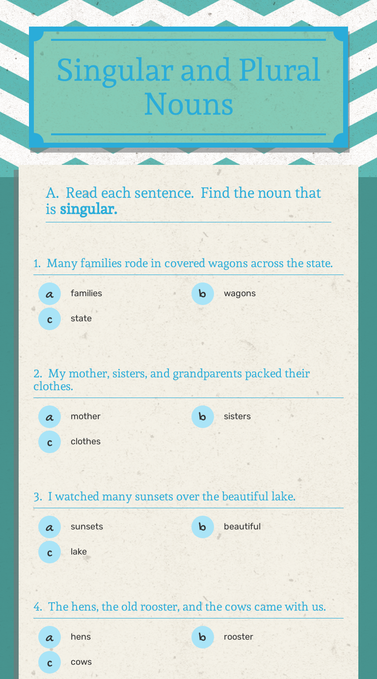 Singular and Plural Nouns | Interactive Worksheet by Jennifer Frech ...