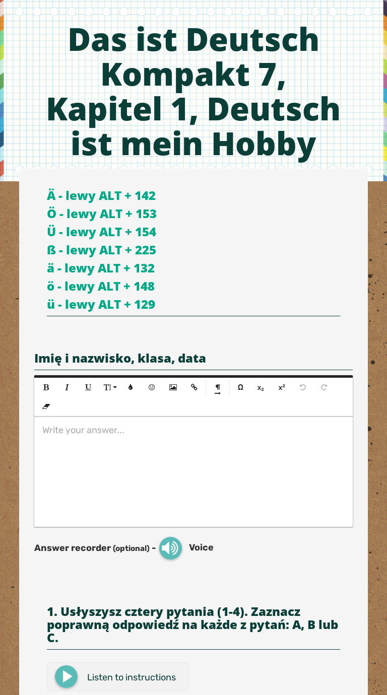 Das Ist Deutsch Kompakt 1 Pdf Chomikuj Das ist Deutsch Kompakt 7, Kapitel 1, Deutsch ist mein Hobby