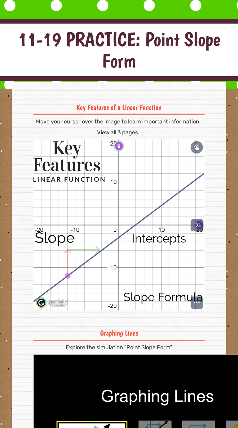 24-24 PRACTICE: Point Slope Form  Interactive Worksheet by Sarah Within Point Slope Form Worksheet