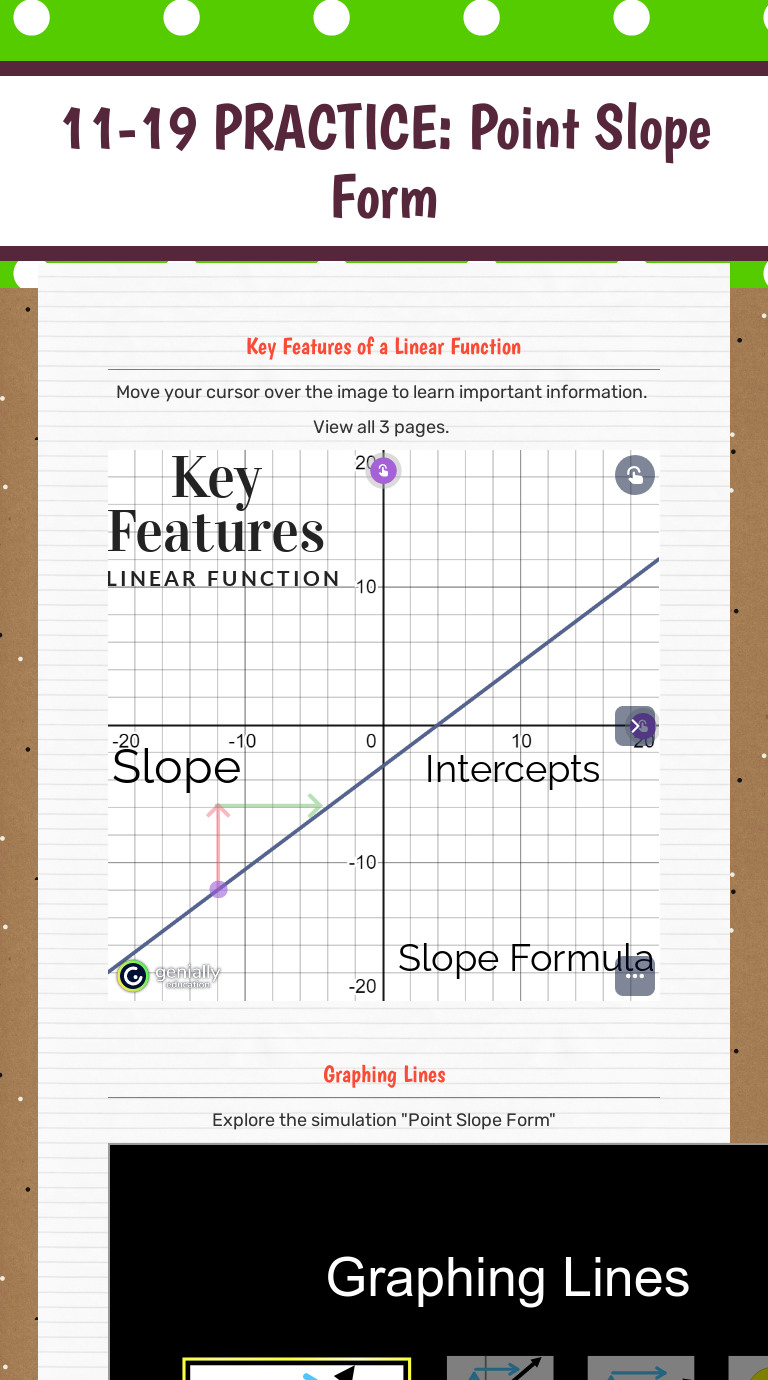 23-23 PRACTICE: Point Slope Form  Interactive Worksheet by Sarah Intended For Point Slope Form Practice Worksheet