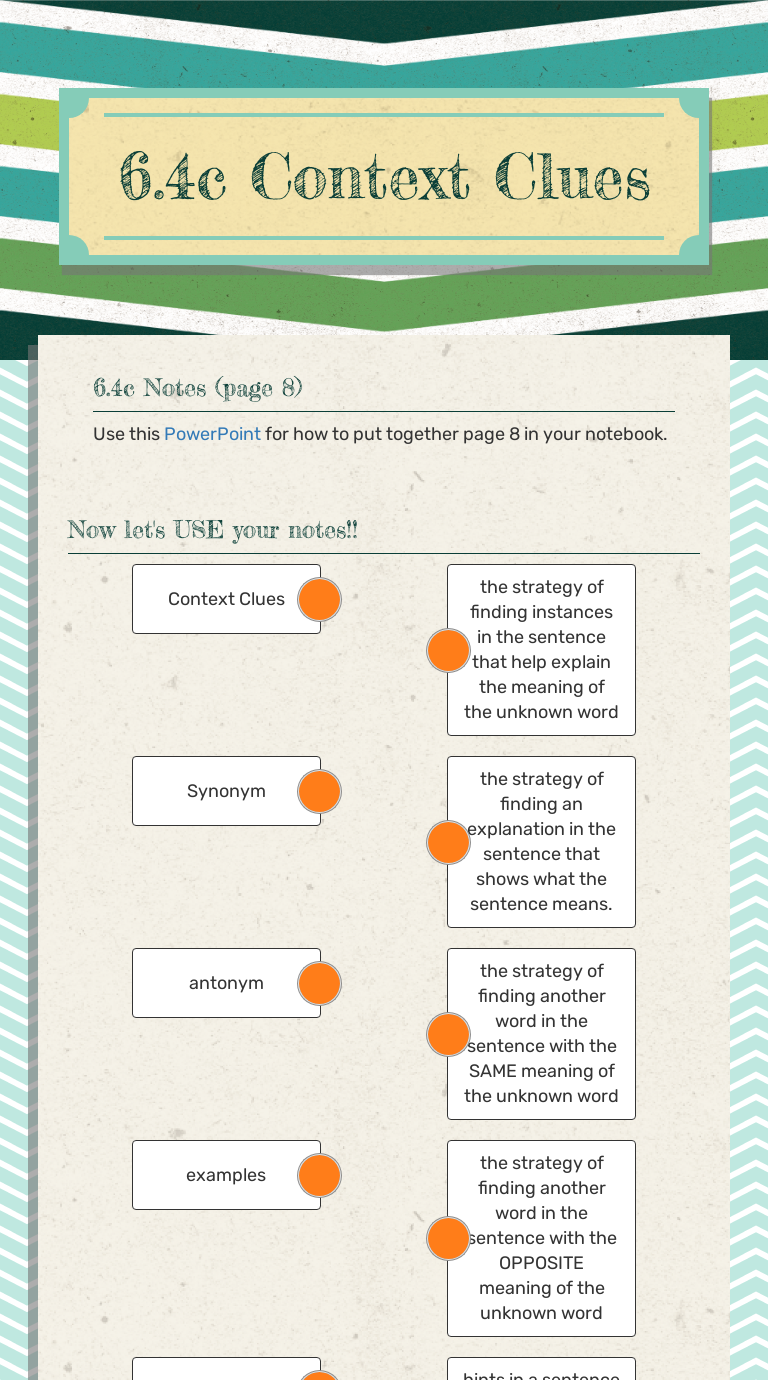 6.4c Context Clues | Interactive Worksheet by Kimberly Wenzel | Wizer.me