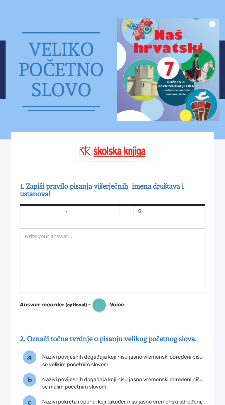 VELIKO POČETNO SLOVO worksheet preview image