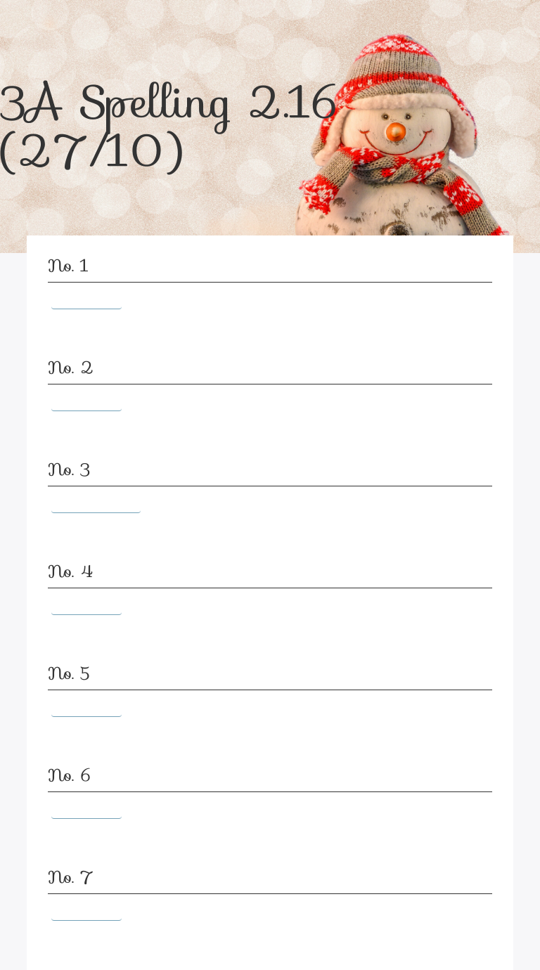 3A Spelling 2.16 (27/10) worksheet preview