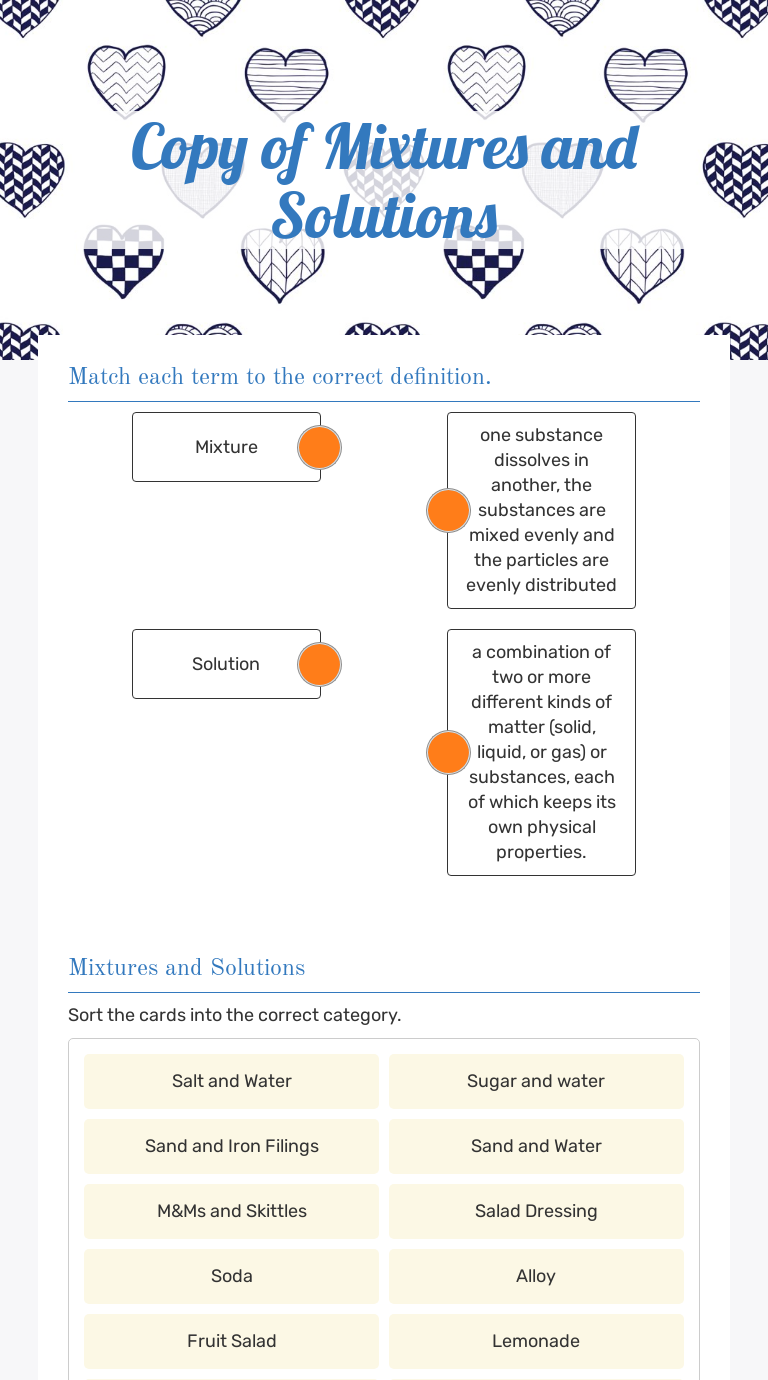 Copy of Mixtures and Solutions  Interactive Worksheet by Anna Within Mixtures And Solutions Worksheet