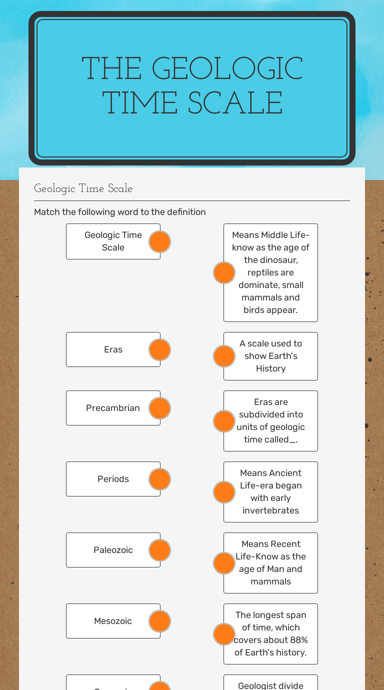Scale worksheet time geologic